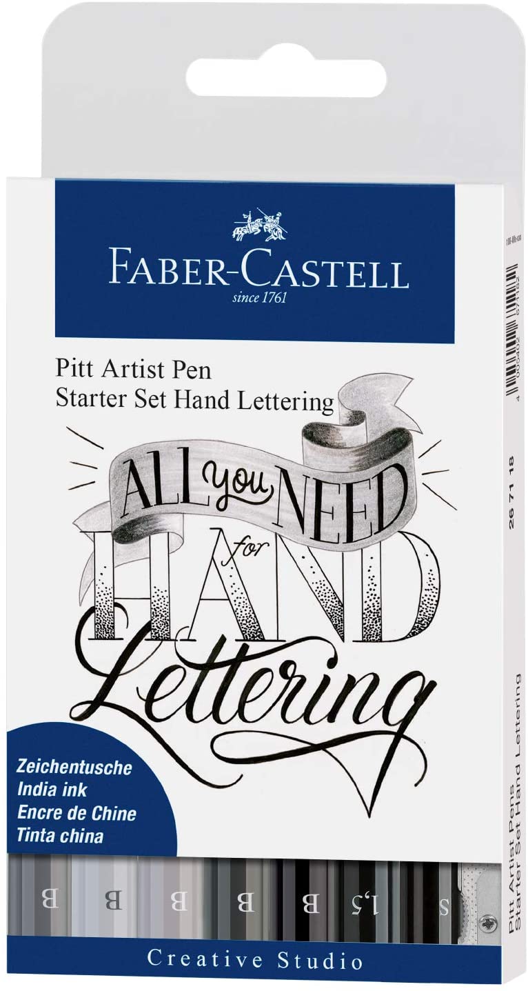 Online Pen Fineliner Calli.Brush, 5x Handlettering Stifte Set, bunte Brush  Pens, verschiedene Spitzen